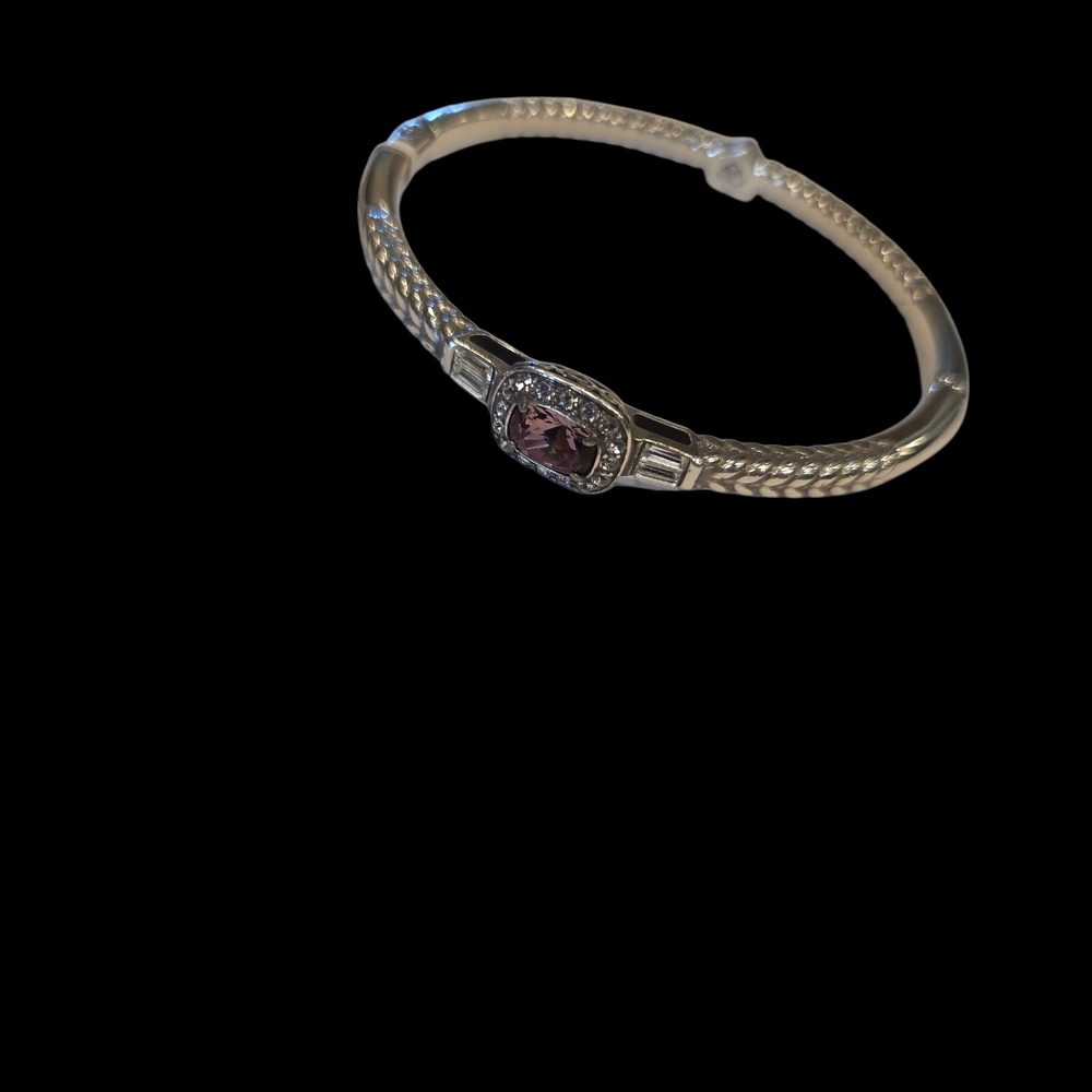 Brighton Reina Silver Bracelet with Pink Crystal Accent